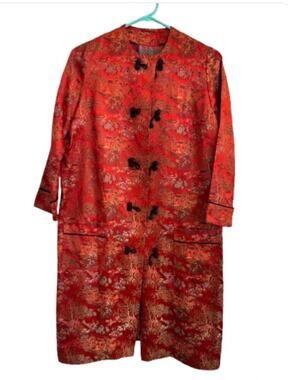 Vintage 1960’s Silk Chinese Brocade Robe - Sz L